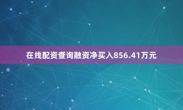 在线配资查询融资净买入856.41万元
